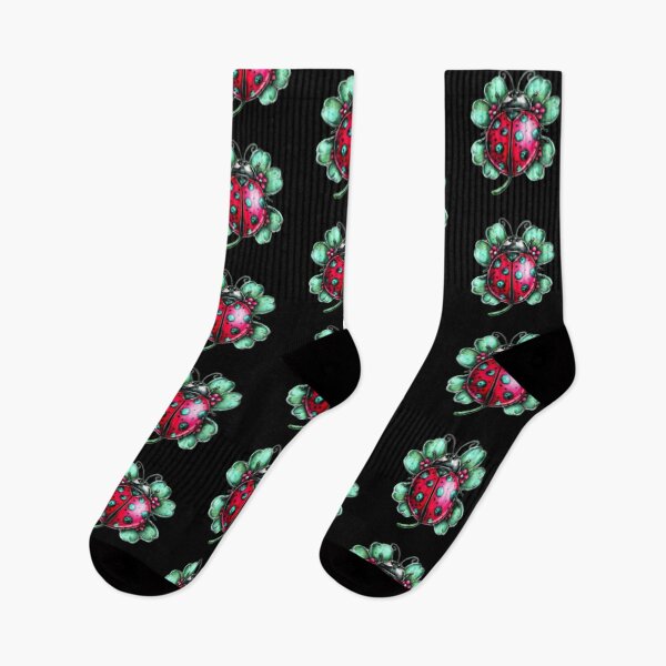 Item preview, Colorful Ladybug on Black Background designed and sold by hrendika.