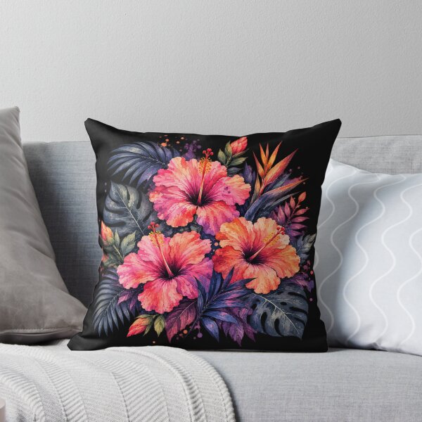 Item preview, Dark Tropical Garden | Gothic Hibiscus Watercolor | Tropical Botanical Art designed and sold by IamNolmo.