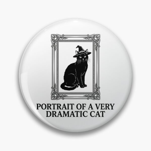 Item preview, Portrait Of A Very Dramatic Cat Funny Witchy Black Cat Vintage Framed designed and sold by raedattia.