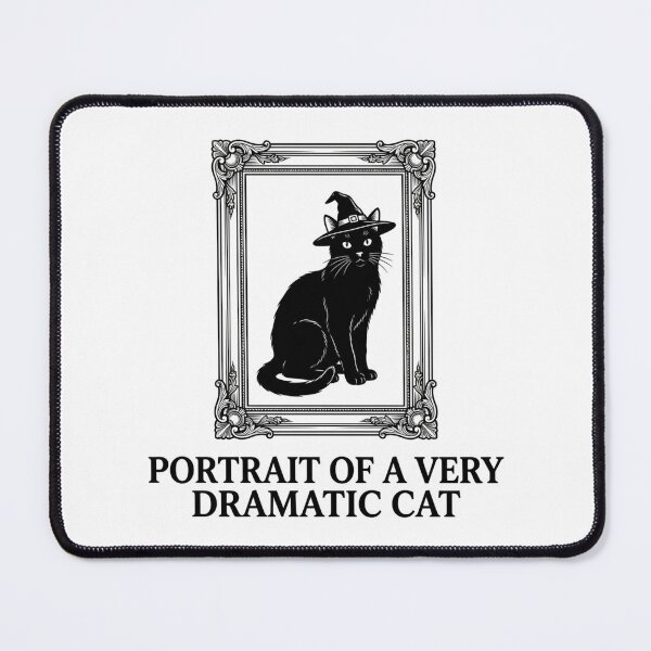 Item preview, Portrait Of A Very Dramatic Cat Funny Witchy Black Cat Vintage Framed designed and sold by raedattia.