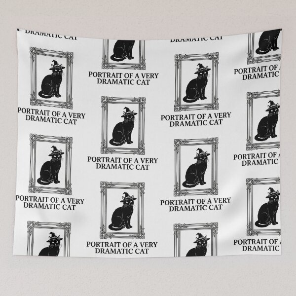 Item preview, Portrait Of A Very Dramatic Cat Funny Witchy Black Cat Vintage Framed designed and sold by raedattia.