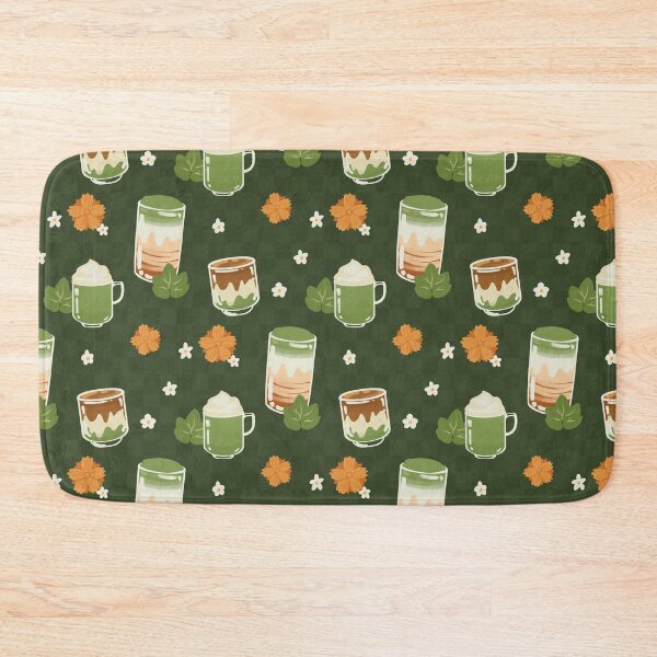 Item preview, Pumpkin Matcha Lattes - Cozy Japanese Autumn Cafe Pattern designed and sold by VenusandMoon.