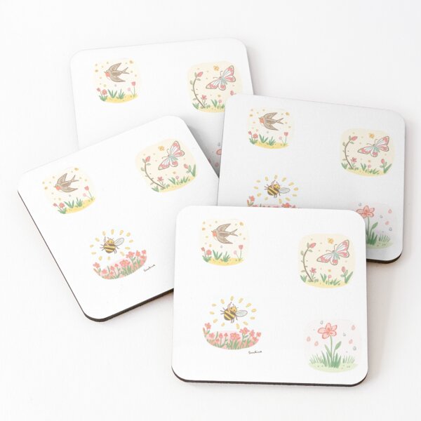 Item preview, Cute Watercolor Spring Butterfly and Bumble Bee Sticker Set designed and sold by PastelPetalsCo.