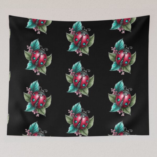 Item preview, Ladybug on Colorful Leaves designed and sold by hrendika.