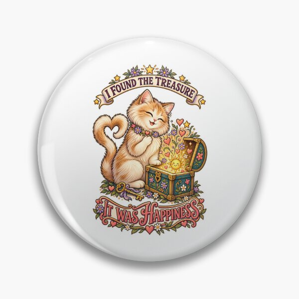 Item preview, I Found the Treasure It Was Happiness – Cute Cat T-Shirt designed and sold by NinaCreator.