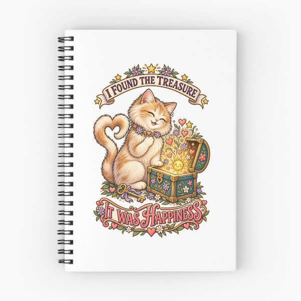 Item preview, I Found the Treasure It Was Happiness – Cute Cat T-Shirt designed and sold by NinaCreator.