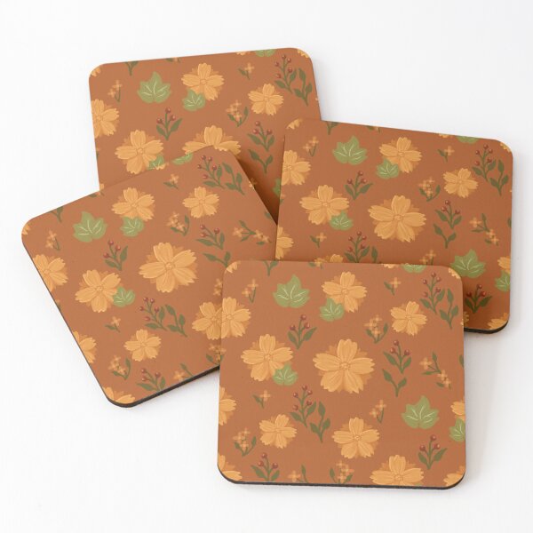 Item preview, Orange Cosmos Toss - Warm Autumn Floral Botanical Pattern designed and sold by VenusandMoon.