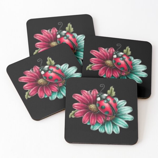 Item preview, Ladybug on Colorful Flowers designed and sold by hrendika.