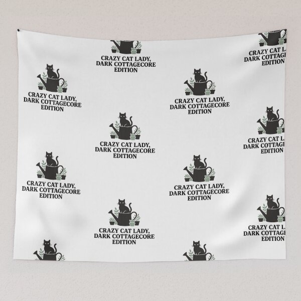Item preview, Dark Cottagecore Crazy Cat Lady Black Cat Watering Can Plant Lover Cute Funny designed and sold by raedattia.