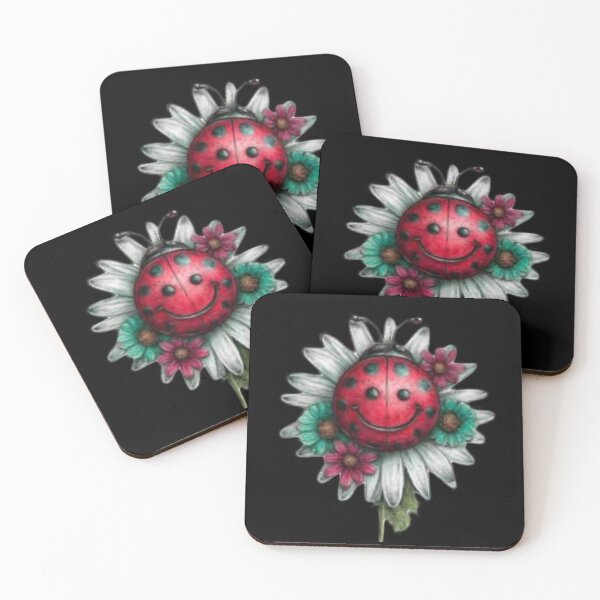 Item preview, Smiling Ladybug on Daisy designed and sold by hrendika.