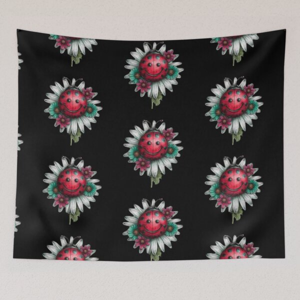 Item preview, Smiling Ladybug on Daisy designed and sold by hrendika.