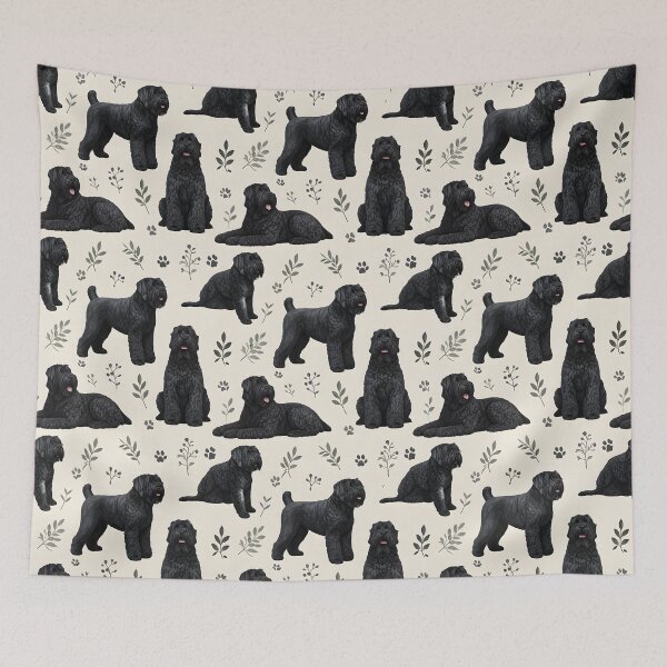 Item preview, Black Russian Terrier Botanical Pattern – Elegant Dog Lover Design designed and sold by blankTeeShirt.