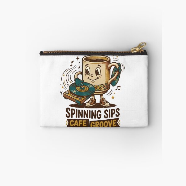 Item preview, Spinning Sips Coffee Cup Vinyl DJ Cartoon Mascot designed and sold by @SHINTOSARTSTORE.