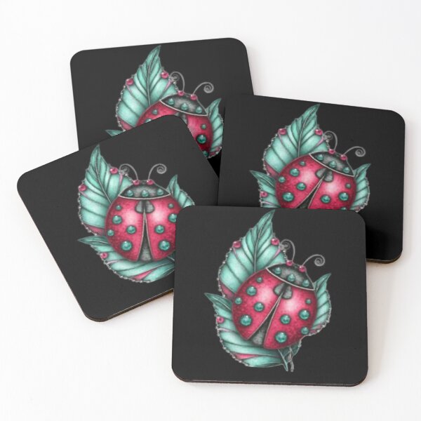Item preview, Ladybug on Teal Leaves designed and sold by hrendika.