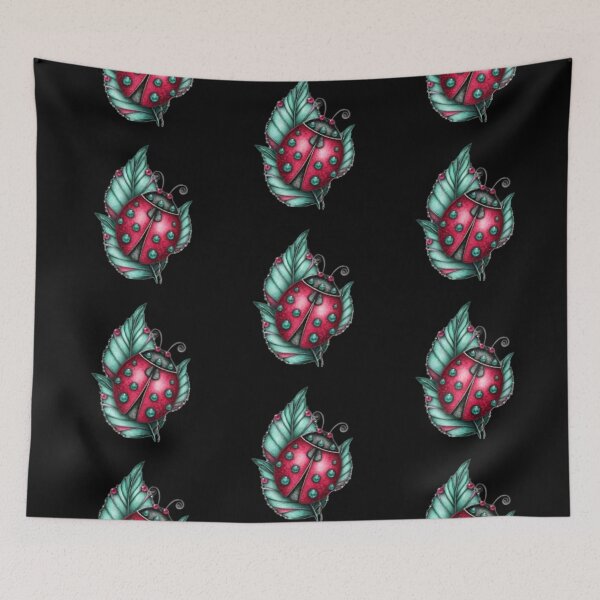 Item preview, Ladybug on Teal Leaves designed and sold by hrendika.