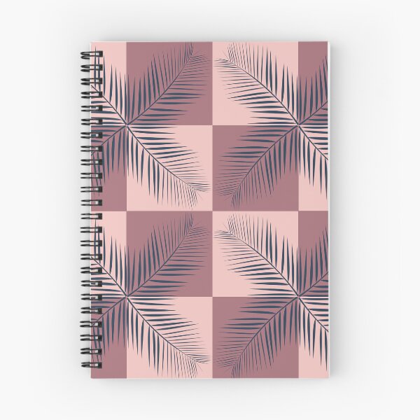 Item preview, Minimalist tropical palm leaves seamless pattern on pink checkered background designed and sold by AdesignbyG.