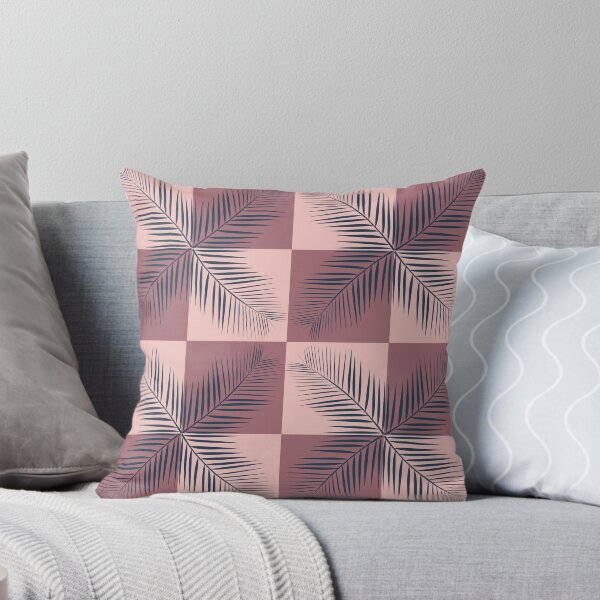 Item preview, Minimalist tropical palm leaves seamless pattern on pink checkered background designed and sold by AdesignbyG.