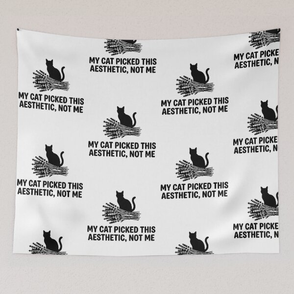 Item preview, My Cat Picked This Aesthetic Not Me Funny Black Cat Dried Herb Cottagecore Humor designed and sold by raedattia.