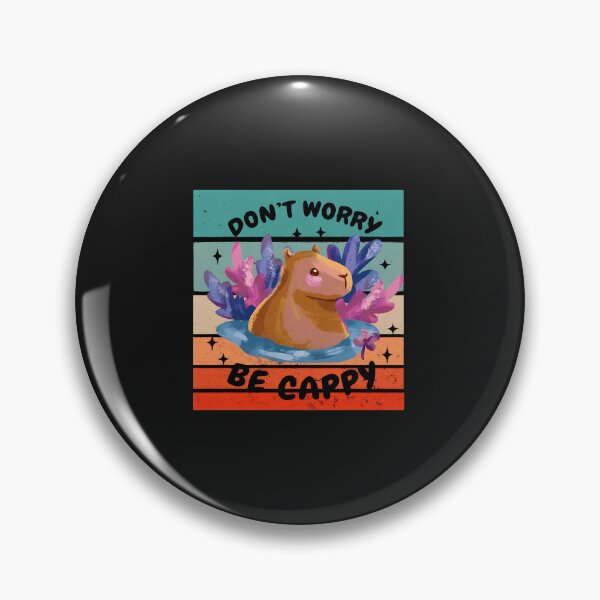 Item preview, Capybara Don't Worry Be Cappy Retro Sunset Illustration designed and sold by Mailinh123.
