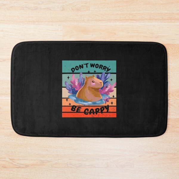 Item preview, Capybara Don't Worry Be Cappy Retro Sunset Illustration designed and sold by Mailinh123.