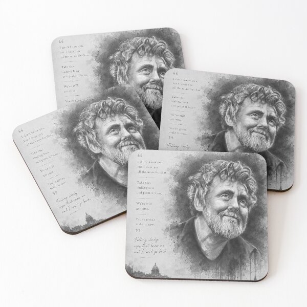 Item preview, Glen Hansard "Falling Slowly Lyric design" Tribute Portrait Print designed and sold by ConorKeeganArt.