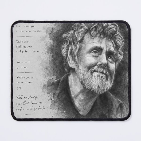 Item preview, Glen Hansard "Falling Slowly Lyric design" Tribute Portrait Print designed and sold by ConorKeeganArt.