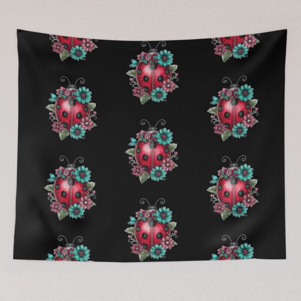 Item preview, Ladybug Surrounded by Flowers designed and sold by hrendika.