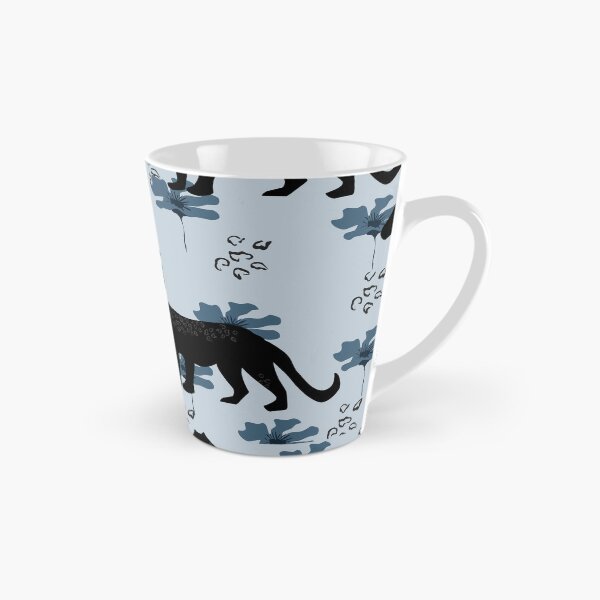 Item preview, ​Black Panther & Floral Pattern | Blue Botanical Wildlife Art designed and sold by  Boho Vibes Studio.