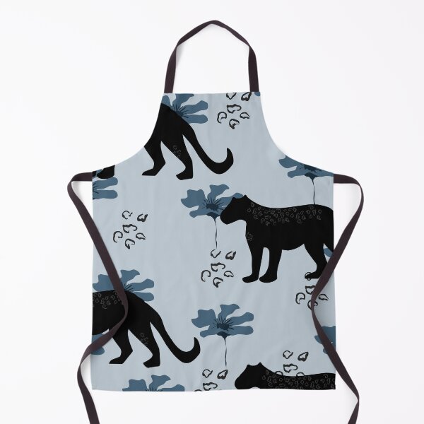 Item preview, Black Panther & Floral Pattern | Blue Botanical Wildlife Art designed and sold by Boho Vibes Studio.