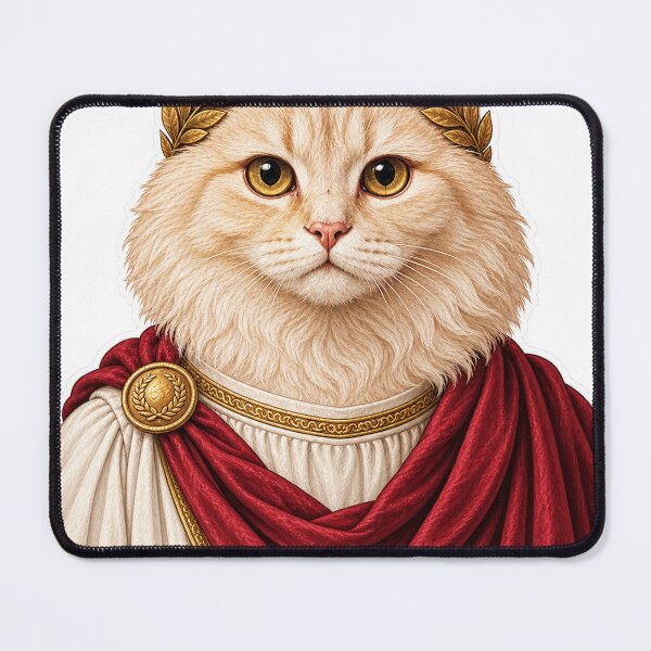Item preview, Imperial Cream Cat in Roman Toga and Laurel Crown designed and sold by ChicClicker.