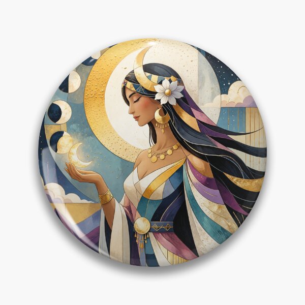 Item preview, Mama Quilla painting - Inca Goddess of the moon and marriage. designed and sold by GalleryKauffeld.