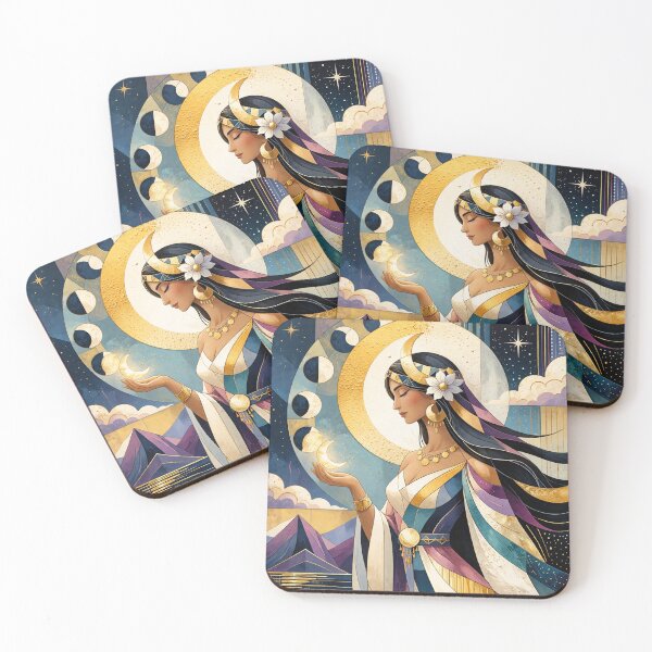 Item preview, Mama Quilla painting - Inca Goddess of the moon and marriage. designed and sold by GalleryKauffeld.
