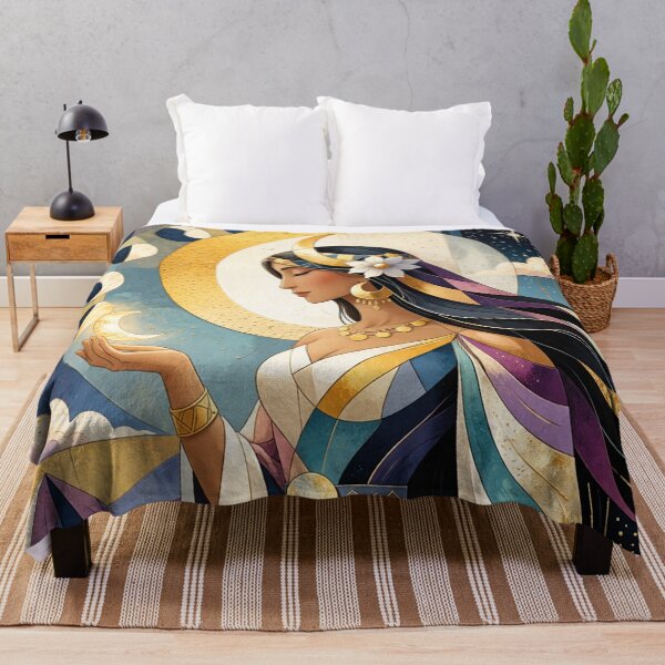 Item preview, Mama Quilla painting - Inca Goddess of the moon and marriage. designed and sold by GalleryKauffeld.