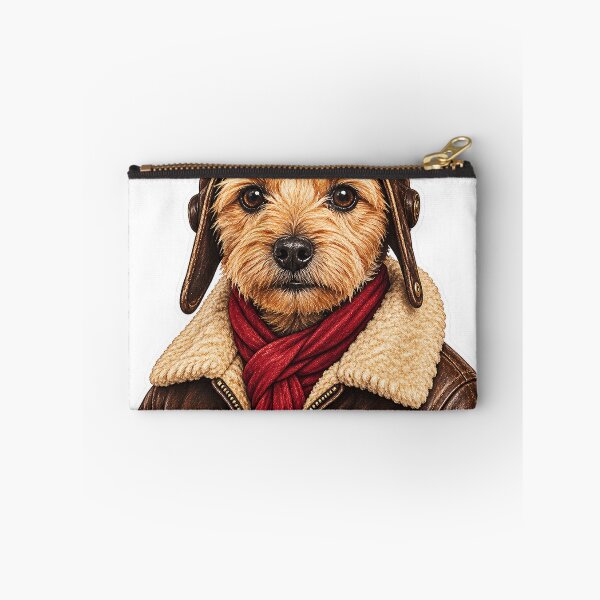 Item preview, Vintage Aviator Dog with Leather Jacket and Red Scarf designed and sold by ChicClicker.