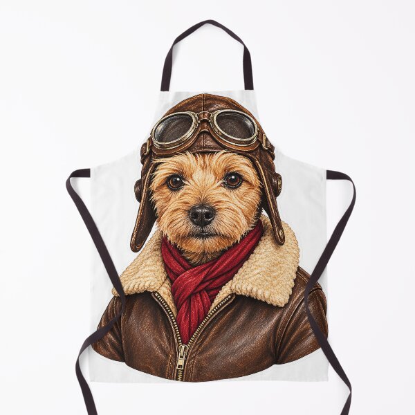 Item preview, Vintage Aviator Dog with Leather Jacket and Red Scarf designed and sold by ChicClicker.