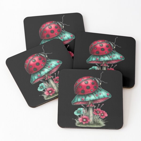Item preview, Ladybug on a Vibrant Mushroom designed and sold by hrendika.