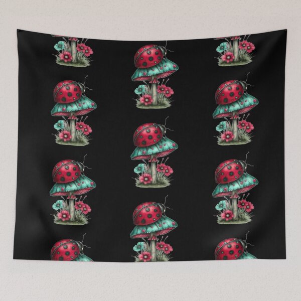Item preview, Ladybug on a Vibrant Mushroom designed and sold by hrendika.