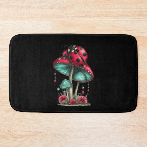 Item preview, Ladybug on Colorful Mushrooms designed and sold by hrendika.