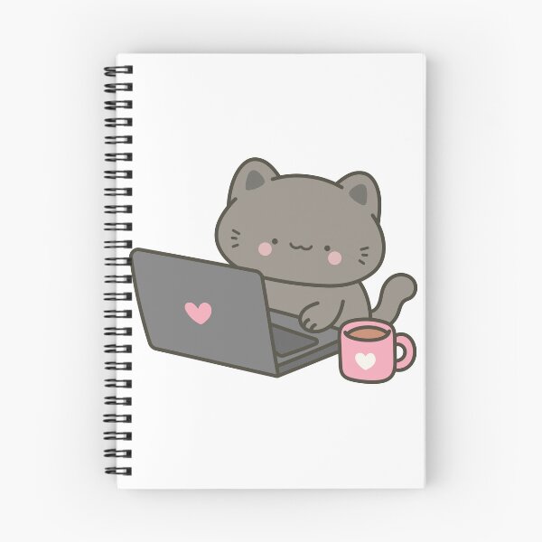 Item preview, Kawaii Cat Studying With Coffee designed and sold by Partoon-dp.