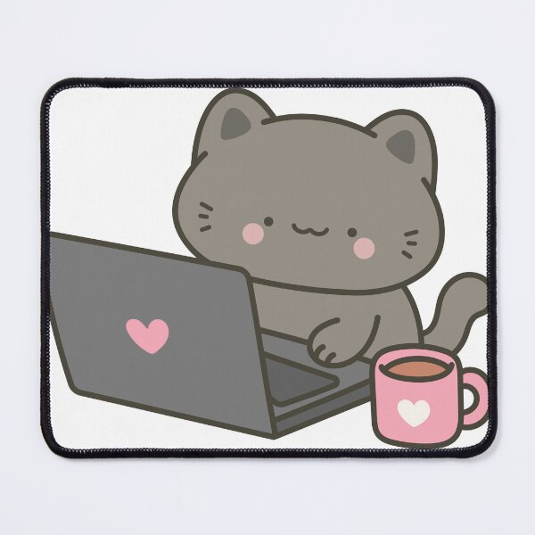 Item preview, Kawaii Cat Studying With Coffee designed and sold by Partoon-dp.