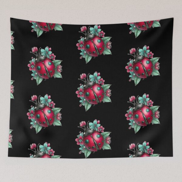 Item preview, Ladybug with Vibrant Blossoms designed and sold by hrendika.
