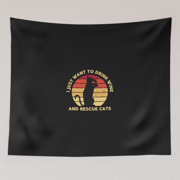 Item preview, Cat Wine Rescue Sunset Retro Graphic designed and sold by Mailinh123.