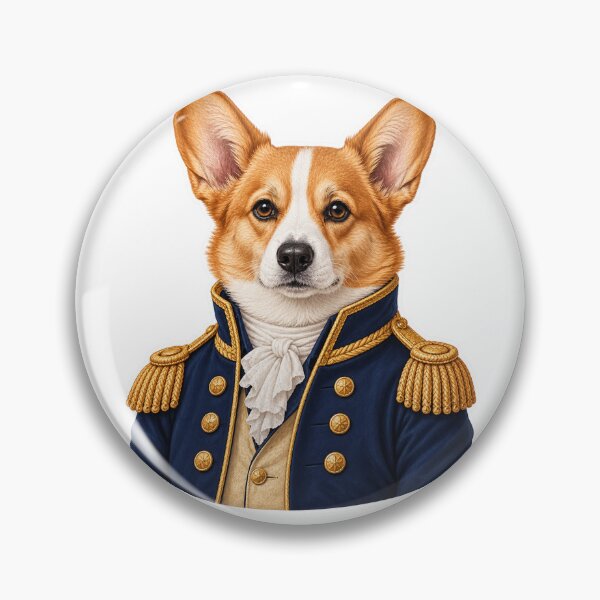 Item preview, Royal Corgi Admiral in Navy Blue Military Uniform designed and sold by ChicClicker.