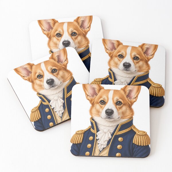 Item preview, Royal Corgi Admiral in Navy Blue Military Uniform designed and sold by ChicClicker.