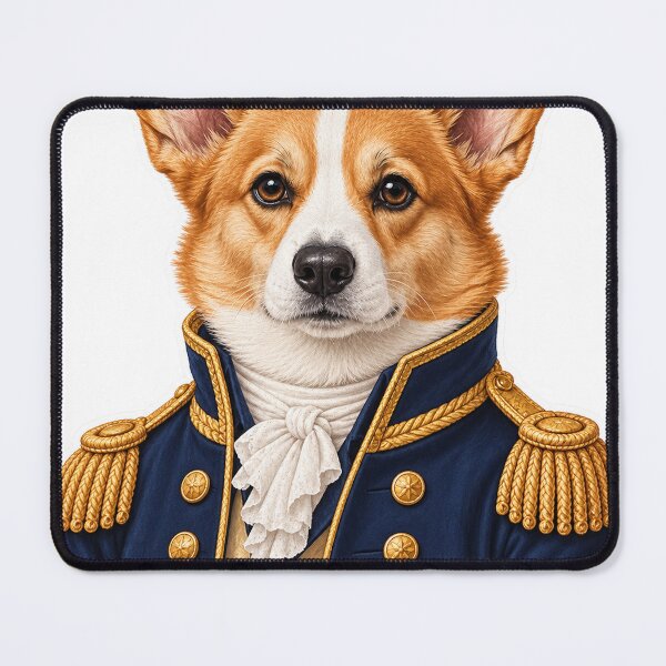 Item preview, Royal Corgi Admiral in Navy Blue Military Uniform designed and sold by ChicClicker.
