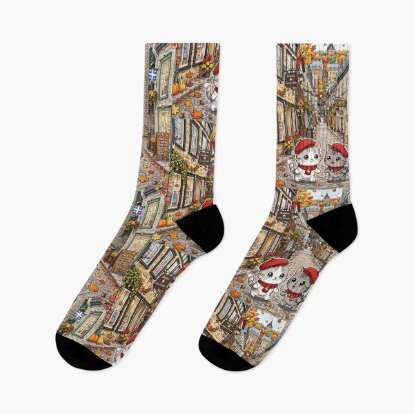 Item preview, Quebec City Autumn - Freda and Junior on Rue du Petit Champlain designed and sold by MAISON SYLVIE.