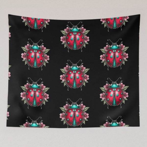 Item preview, Ladybug with Floral Background designed and sold by hrendika.