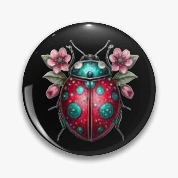 Item preview, Colorful Ladybug with Flowers designed and sold by hrendika.