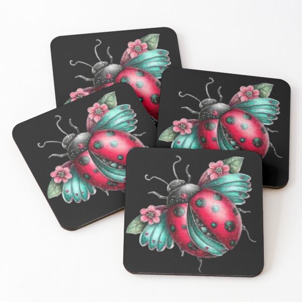 Item preview, Colorful Ladybug with Floral Details designed and sold by hrendika.