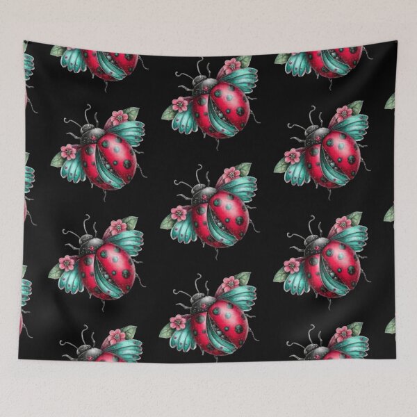 Item preview, Colorful Ladybug with Floral Details designed and sold by hrendika.